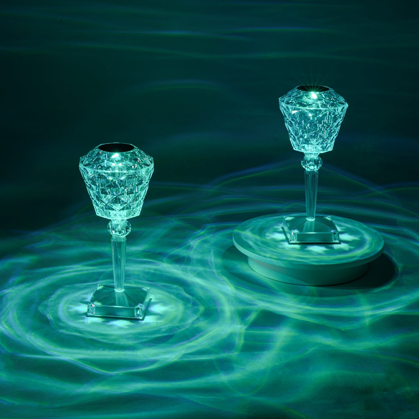 2Pcs Rose Table Lamp Crystal Light-0