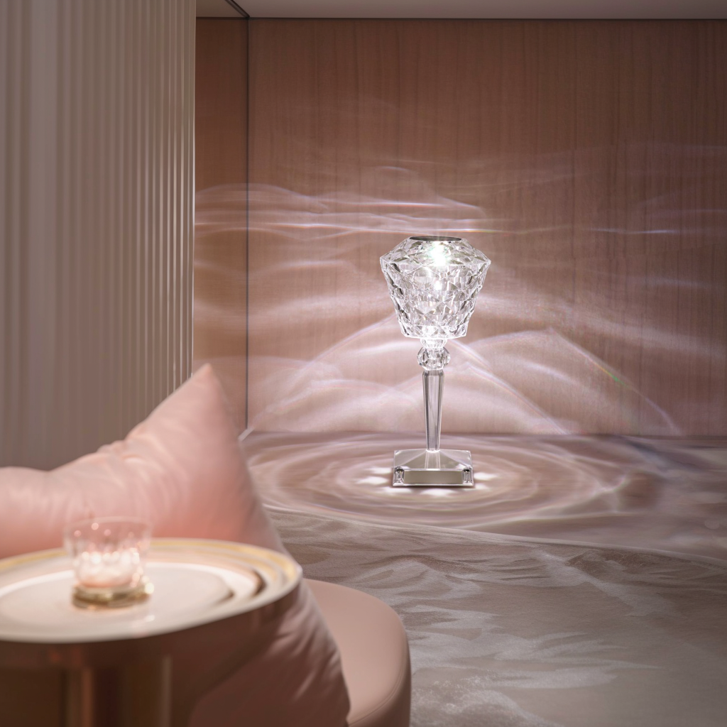 2Pcs Rose Table Lamp Crystal Light-2